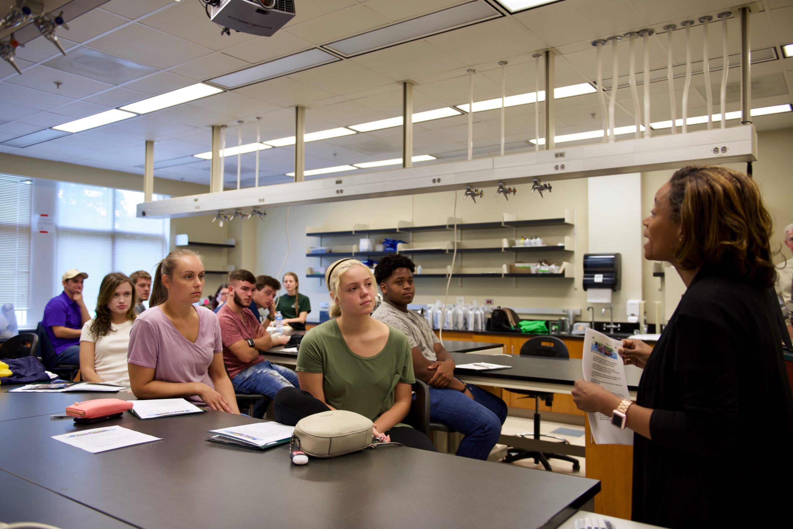 Gaston College students in UNC Charlotte biology lab